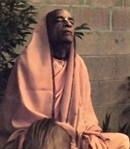 Srila Prabhupada Chanting Hare Krishna in his garden at New Dwarka, Los Angeles Hare Krishna Temple