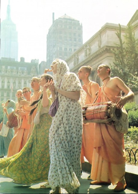 Hare Krishna Devotees Chant on Fifth Avenue New York City