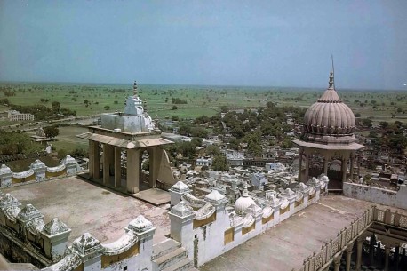 Exquisite Sriji temple, honoring the birthplace of Srimatl Radharani. Vrindavan. 1975.