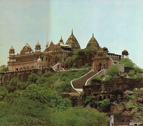 The splendor of spiritual India: Barsana, where Krishna's beloved Radharani was born.  1976.