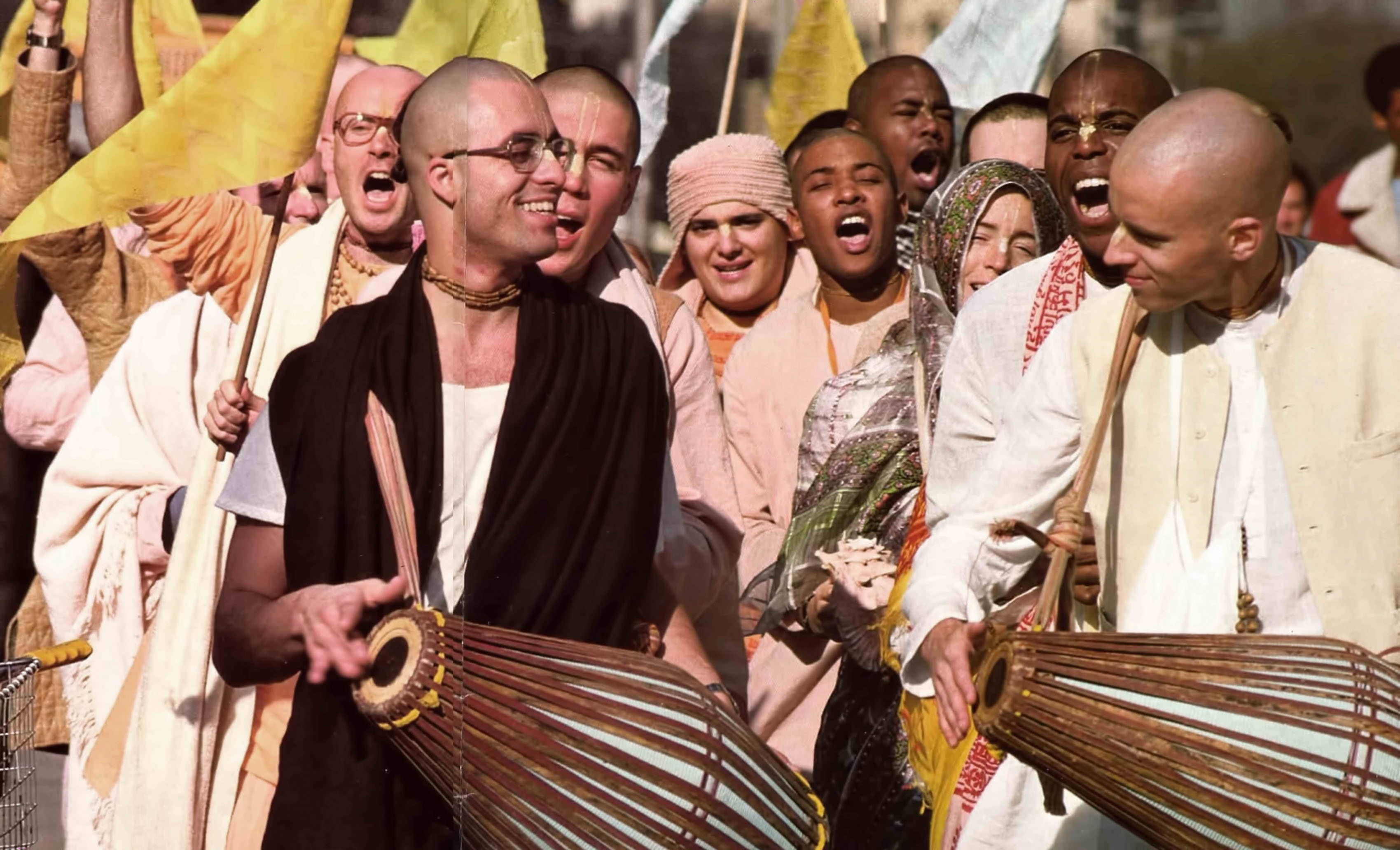 Ecstatic Hare Krishna Devotees Chanting Back To Godhead