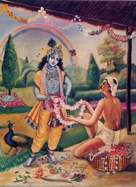 By surrendering to Lord Krishna, the soul evolves to the pinnacle of consciousness pure love of God.
