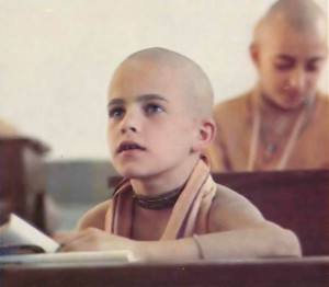 Bright-eyed Dhiroddhatta dasa says he and his parents came to the Krishna consciousness movement when he was three. He was one of the Gurukula's first students.