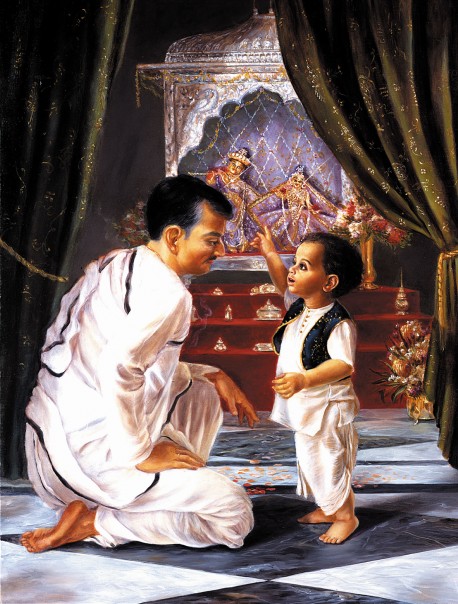 Prabhupada as a Child at the Radha Govinda Temple