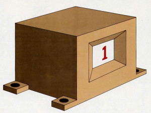 Fig. 1. This device displays a figure of zero or one that can change from second to second. We shall regard it as a model '"universe" and use it to illustrate the concepts of random events and universal statistical laws.