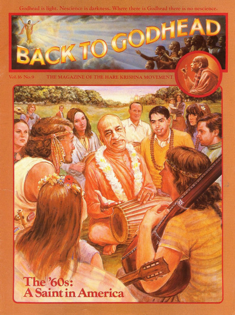 It was the spring of 1967 in Golden Gate Park , San Francisco. Thousands of young people had begun pouring into the city, searching for some sort of alternative to the life from which they had come. For many the search ended when they met His Divine Grace A. C. Bhaktivedanta Swami Prabhupada, who gave them his love and compassion-and the teachings of Krsna consciousness.