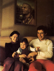 He and his family spend a few happy moments together beneath a portrait of his spiritual master,  Srila Bhagavan Goswami. "He resolved my doubts about becoming a devotee," Jean Claude says, "by assuring me that meeting my obligations in business and family life was a symptom of spiritual health. "