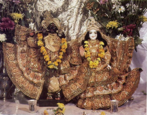 New home for the Deities of Radha-Gopfnatha. (Radha means "She who wors hips Krsna best," and Gopinatha is a name for Krsna that means "master of the gopis, the milkmaids of Vrndavana.")