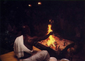 Featured a traditional Vedic fire sacrifice