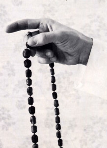 Chanting on a string of japa beads helps you concentrate on the Hare Krsna mantra and keep track of how much you've chanted.