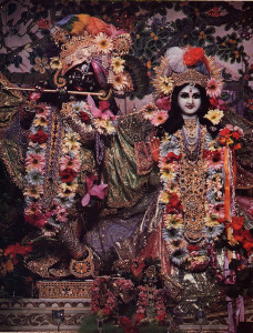 The Radha-Govinda Deities at ISKCON's temple in New York City were presented to Srila Prabhupada by the queen of Jaipur in 1972.