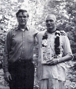 Brahma-muhurta dasa with his father. Peter Garland, in 1982.