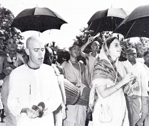 When the holy names is vibrated by the devotee, the devotee is associating with Krsna."