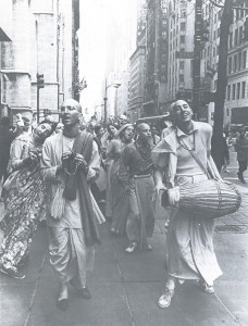 Hare Krsna devotees on New York City's Fifth Avenue "We are requesting that you chant God's holy name"