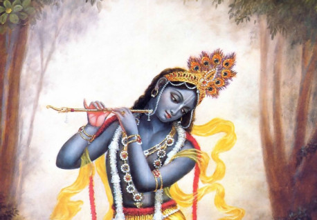 Lord Krishna Playing His Flute