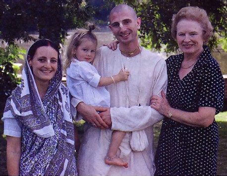 Rohininandana dasa, Radhapriya-devi dasi and their son Radhanatha, and his mother, Pamela Housden, a Herefordshire district councilor and former mayor of Leominster.
