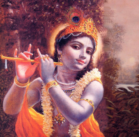 The Supreme Personality of Godhead, Sri Krsna, the source of all other incarnations, descended to earth Himself five millennia ago. In this most sublime manifestation of divinity, Krsna sets aside all His might and majesty to allow His full beauty to shine forth. Krsna is known as Rasaraja-master of all feelings of love.