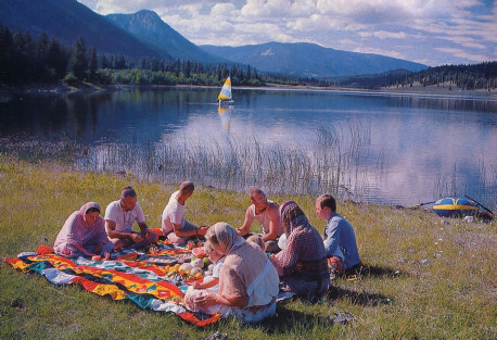 picnic beside one of the farm's peaceful lakes