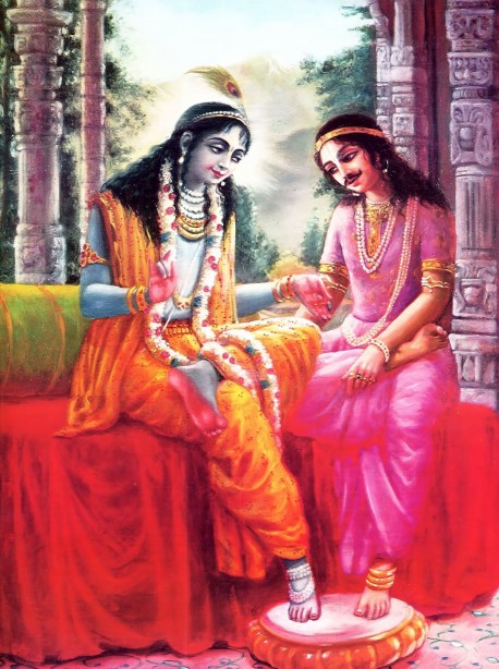 Although Krishna is the Supreme Lord He acts as a personal friend to a devotee like Arjuna.