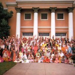 ISKCON Devotees outside the Los Angeles Hare Krishna Temple, 1974.