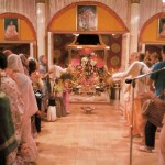 Morning Program (Mangal Aroti) at Los Angeles Hare Krishna Temple (New Dwarka) 1974.