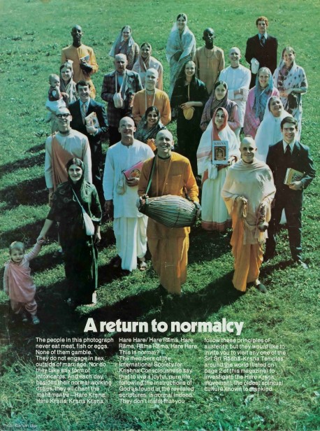 Hare Krishna: A return to normalcy