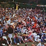 Prasadam distribution at San Francisco Rathayatra festival, 1973.