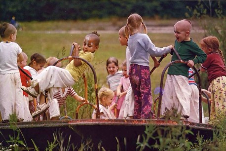 Playing for Krishna. Srila Prabhupada has said, "They have a playful nature. let them play and run."