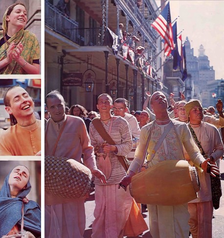 Chanting Hare Krishna in New Orleans. 1975.