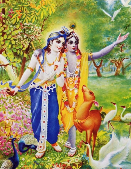 Krishna and Balaram in the Forests of Vrindavan