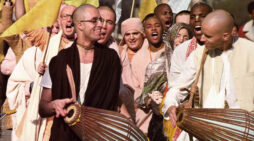 Ecstatic Hare Krishna Devotees Chanting