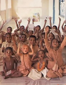 ISKCON Gurukula students in Mayapura, India. 1976.