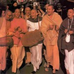 ISKCON Devotees Chanting Hare Krishna. Amsterdam, Holland, 1977.