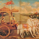 Krishna speaks Bhagavad Gita to Arjuna on the Battlefield of Kuruksettra