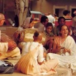 Hare Krishna Devotees chanting bhajans - 1977