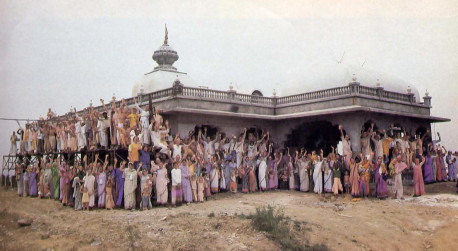 Prabhupada's Palace  honors the memory of Srila Prabhupada, the Krishna movement' s founder and spiritual preceptor, shown here on his last visit, in 1976.