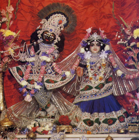 All-attractive Lord Sri Krsna, the Supreme Personality of Godhead. and Srimati Radharani. His eternal consort. reveal Their beauty at ISKCON's Melbourne temple. 