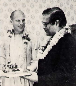 Ambassador Rajaryal receives · Bhagavad-gita. As It Is from Srila Bhagavan Gosvami