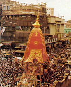 The Krsna Society's Ratha-yatra in Calcutta brings thousands into the streets to glorify Lord Jagannatha.