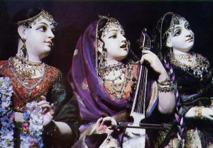 Devotees record songs about Krsna in a LosAngeles studio
