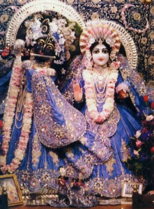 Radha and Krsna, Who Enjoy Pastimes in the Groves of Vrndavana.