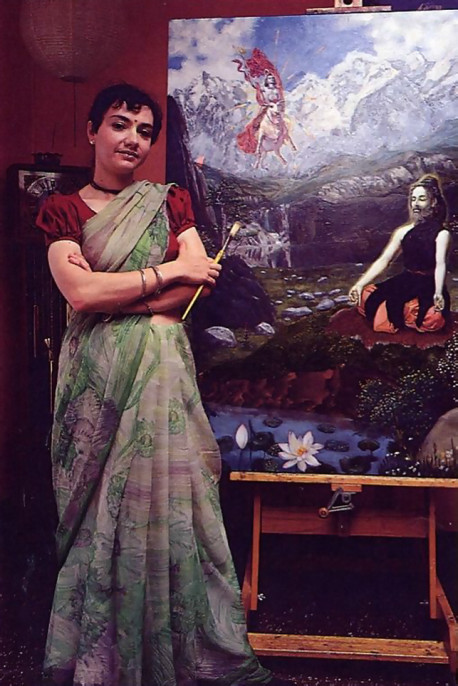Painting for Krsna. Dirgha-devi dasi and other artists illustrate ISKCON books.