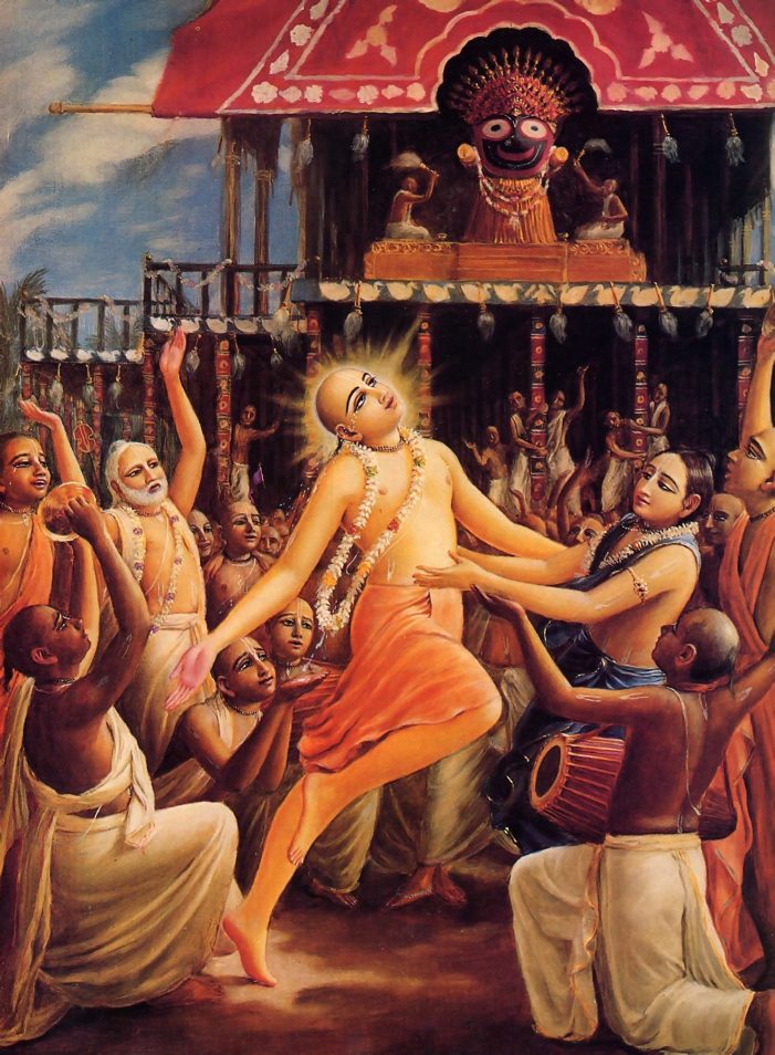 Lord Caitanya at Ratha-yatra Festival in Jagannatha Puri
