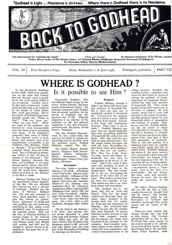 Back to Godhead Vol 03 Part 8, 1956 PDF Download