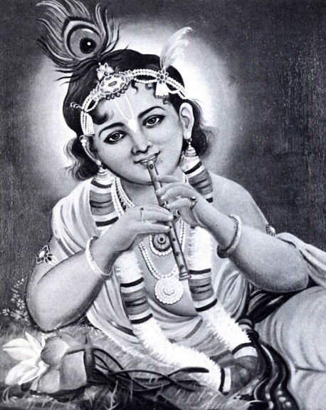 Lord Sri Krsna is the Absolute Truth, the Supreme Personality of Godhead. As confirmed by all the Vedic scriptures and by the great sages in the disciplic succession, He has a body made of eternity, bliss, and all knowledge. God has infinite forms and expansions; He expands Himself through His impersonal bodily effulgence, which is called the brahmajyoti, and through His multifarious energies, and He also expands into all the material universes. But of all His forms, His original transcendental form is as a cowherd boy in Vrndavana, Gopala-Krsna, a form which He reveals only to his most confidential devotees.
