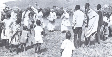 Masai tribe enjoying kirtana congregational chanting of the holy name.