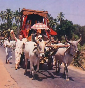 The Hare Krsna movement's eighteen-month-long procession to the holy places Lord Caitanya visited five hundred years ago reaches Udupi in March