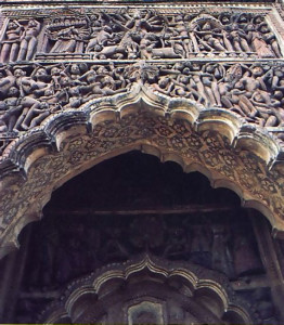 A detail from a temple in Kalna, built in 1849