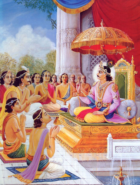 Long ago, the Supreme Personality of Godhead descended as Maharaja Rasbhadeva, who ruled the earth as an ideal emperor. Once, in the presence of many enlightened brahmanas in the place known as Brahmavarta, He instructed His one hundred sons in the most essential knowledge for human beings.