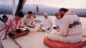 Narahari Swami and the crew always read from the spiritual classic Srimad-Bhagavatam before a day of sailing.